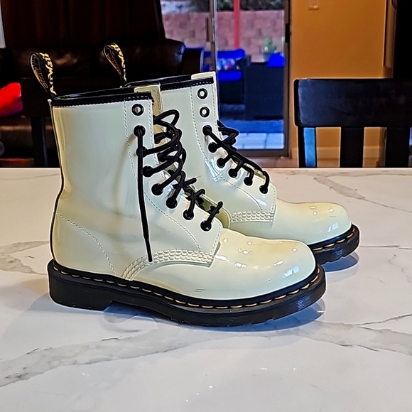 Dr. Martens Shoes - Dr. Martens Women's Cream and Yellow Boots
